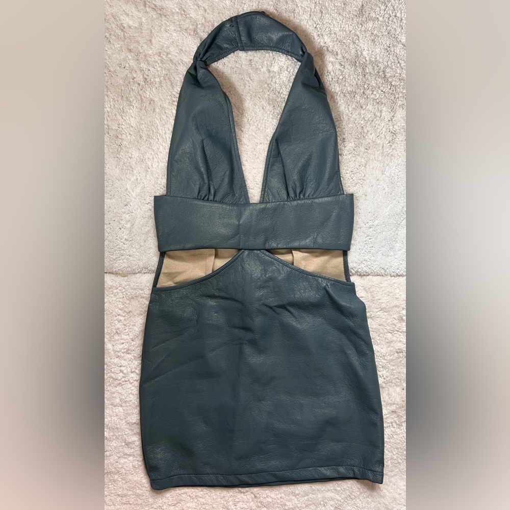 Faux Leather Dress